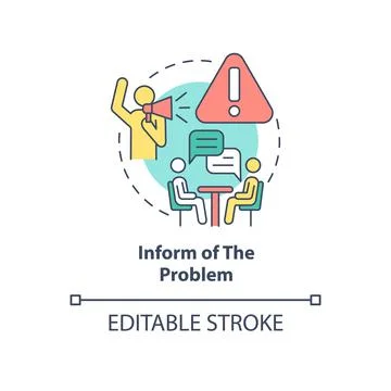 Informing about problem concept icon Stock Illustration