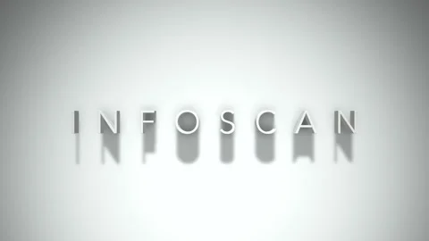 Infoscan 3D title animation with shadows on a white background Stock Footage 297518001