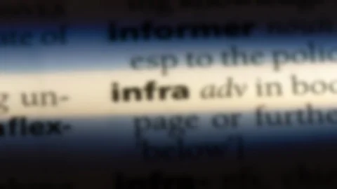 Infra word in a dictionary. Stock Footage 99561261