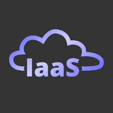Infractructure as a service. IaaS technology icon, logo. Packaged software Illustrazione stock