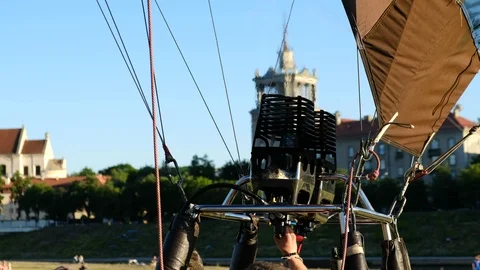 Infraling of air balloon by fire Video stock 95528700