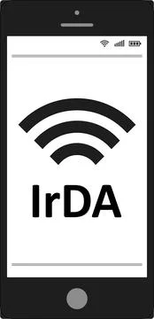 InfraRed Data Association  IrDA  mobile phone, infrared port controlling  app Stock Illustration