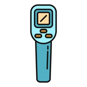Infrared digital thermometer measuring body temperature icon Stock Illustration