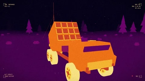 Infrared drone swarm launcher on a forward pad Stock Footage 342301857