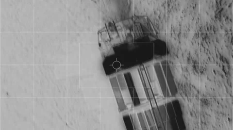 Infrared flight over container ship somalia piracy Stock Footage 991461