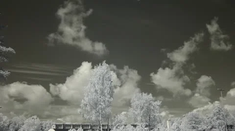 Infrared nature: time-lapse of clouds at midday 3 Stock Footage 11380516