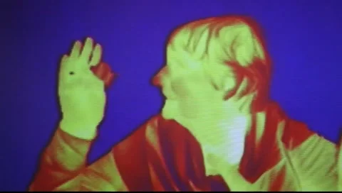 Infrared radiation thermal imaging camera of a woman Stockbeeldmateriaal 10818207