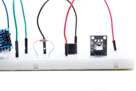Infrared receiver in protoboard Stock Photos
