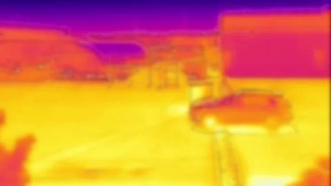 Infrared Security Camera Captures Vehicle Driving Through Restricted Access Stock Footage 248010712