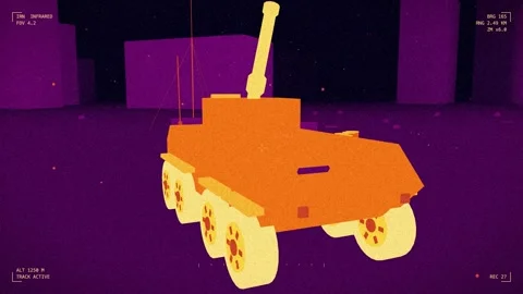 Infrared self propelled mortar on a forward pad 스톡 동영상 342301369