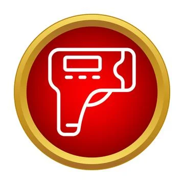 Infrared thermometer for contactless temperature checking icon Stock Illustration