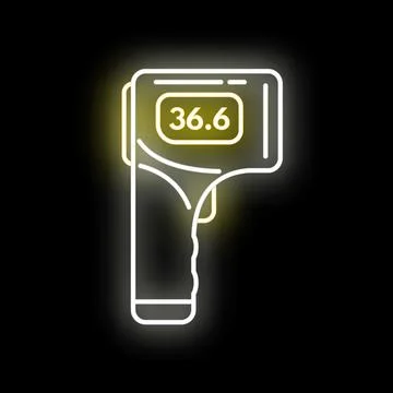 Infrared thermometer displaying normal body temperature concept Stock Illustration
