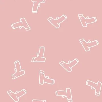 Infrared thermometer line vector seamless pattern black Stock Illustration
