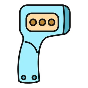 Infrared thermometer measuring body temperature icon design Stock Illustration