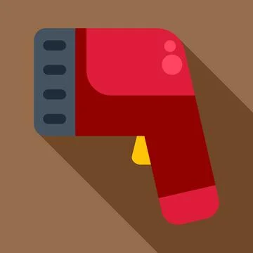 Infrared thermometer measuring temperature icon flat design Stock Illustration