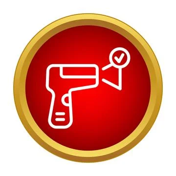 Infrared thermometer safely checking body temperature with checkmark icon Stock Illustration