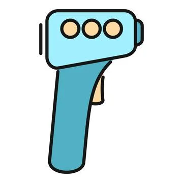 Infrared thermometer testing body temperature for disease detection Stock Illustration