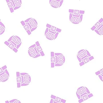 Infrared video camera glyph vector seamless pattern Stock Illustration