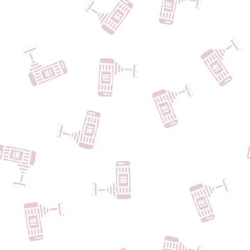 Infrared waves equipment glyph vector seamless pattern イラスト素材