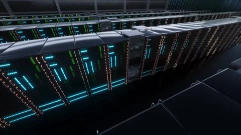 Infrastructure AI center Cutting-edge technology and artificial intelligence 4k Stock Footage 247923663