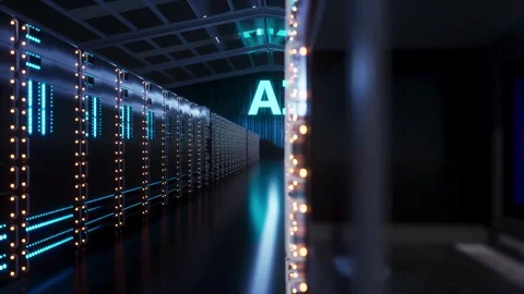 Infrastructure AI center Cutting-edge technology and artificial intelligence 4k Vídeos de archivo 247923803