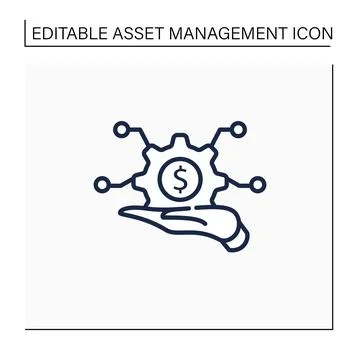 Infrastructure asset management line icon Stockillustratie
