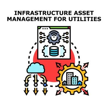 Infrastructure asset management for utilities concept Stock Illustration