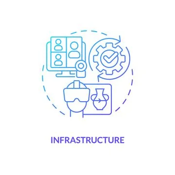 Infrastructure blue gradient concept icon Illustrazione stock