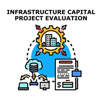 Infrastructure capital project evaluation process managing urban development 스톡 일러스트