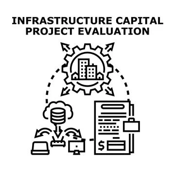 Infrastructure capital project evaluation process managing urban development Stock Illustration