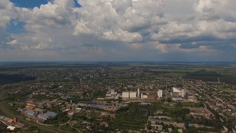 Infrastructure in the city. Factory and elevator in town industrial area Stock Footage 120311832