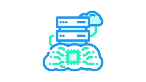 Infrastructure cloud computing color icon animation Stock Footage 327260010