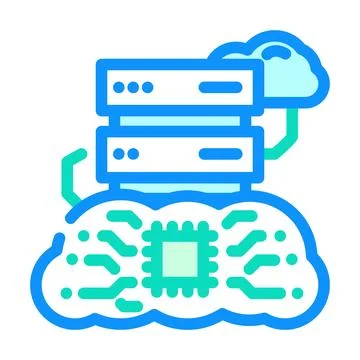 Infrastructure cloud computing color icon vector illustration Stock Illustration