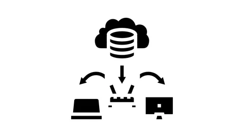 Infrastructure cloud computing glyph icon animation Stock Footage 326145720