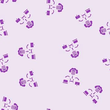 Infrastructure cloud computing glyph seamless pattern Illustrazione stock