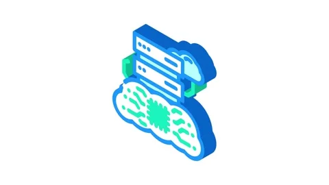 Infrastructure cloud computing isometric icon animation Stock Footage 327280947