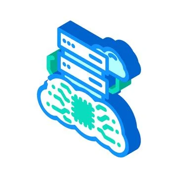 Infrastructure cloud computing isometric icon vector illustration Illustrazione stock