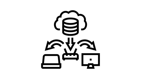 Infrastructure cloud computing line icon animation Stock Footage 326125866