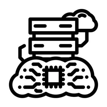 Infrastructure cloud computing line icon vector illustration Stock Illustration