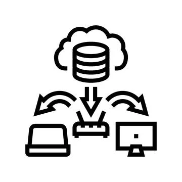 Infrastructure cloud computing line icon vector illustration Stock Illustration