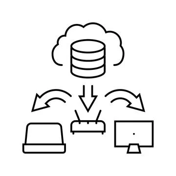 Infrastructure cloud computing line icon vector illustration 스톡 일러스트