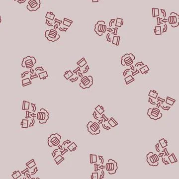 Infrastructure cloud computing line seamless pattern Stock Illustration