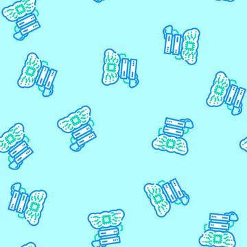 Infrastructure cloud computing vector seamless pattern Illustrazione stock