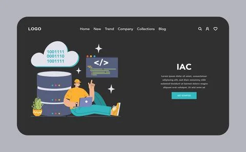 Infrastructure as Code concept. Flat vector illustration Stock Illustration