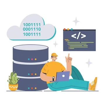 Infrastructure as Code concept. Flat vector illustration Stock Illustration