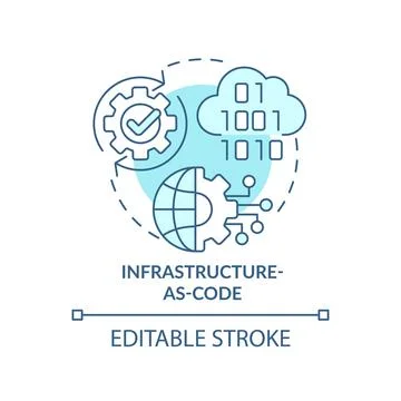 Infrastructure-as-code turquoise concept icon Stock Illustration