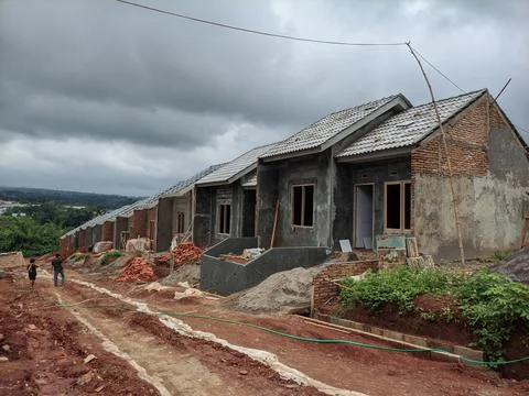 Infrastructure complex Cheap and subsidized housing area Foto stock