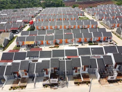 Infrastructure complex Cheap and subsidized housing area for Indonesian people Stock Photos