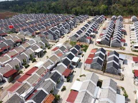 Infrastructure complex Cheap and subsidized housing area for Indonesian people 스톡 사진