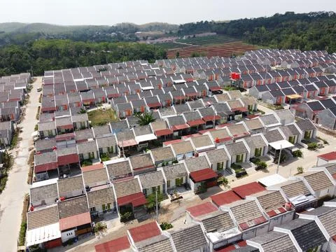 Infrastructure complex Cheap and subsidized housing area for Indonesian people Foto stock